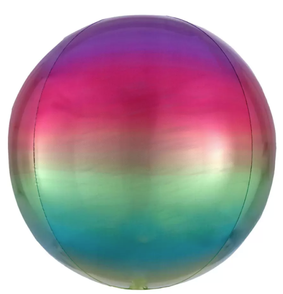 XL Folienballon Orbz - Kugel, regenbogenfarben - ø 40cm